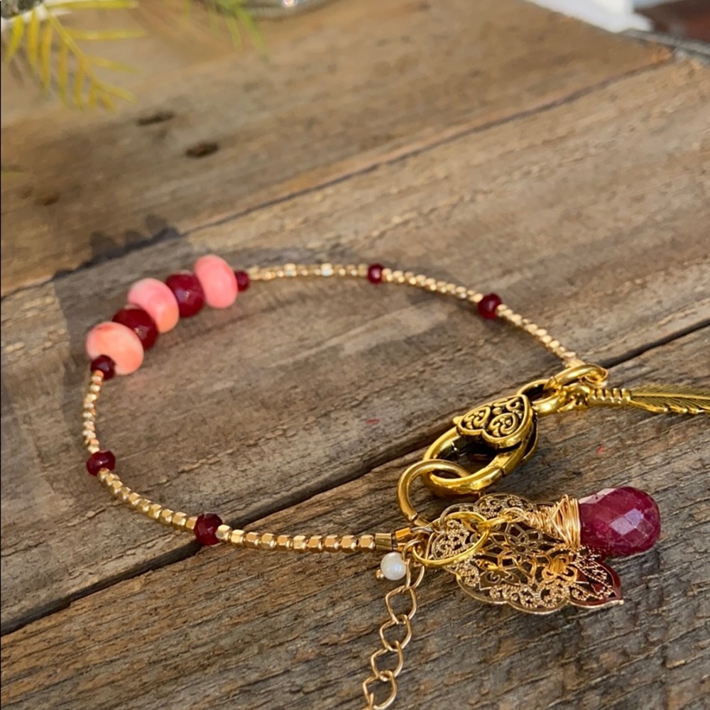 GOLD and RUBY Bracelet